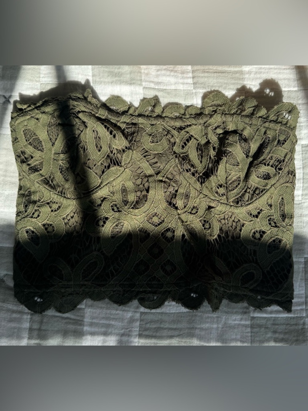 Free People Olive Green Lace Bandeau Top Small